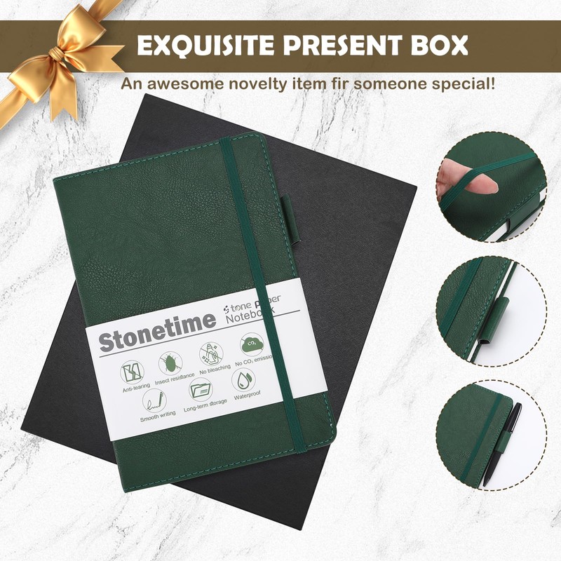 Stone Paper Notebook for Women Men, A5 Waterproof Notebook Hardcover