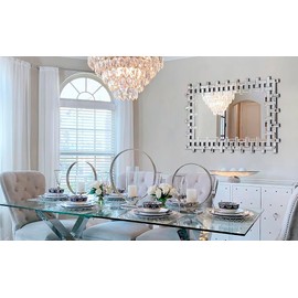 Autdot Large Decorative Wall Mirror, 40'' X 28'' Elegant Living Room Mirror with Beveled Glass Frame, Modern Accent Mirror for Entryway, Bathroom, Dining Room