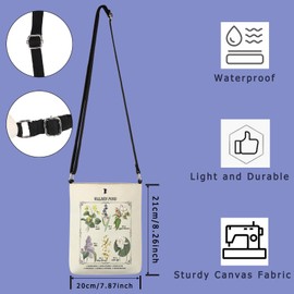Literary Floral Chart Gift Herbology Wild Flowers Gift Botanical Language Of Flowers Crossbody Bag (Floral Chart cb CA)