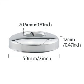 Shower Arm Flange ITROLLE 2PCS 2Inches Round Arc Chrome Plated Stainless Steel Shower Head Arm Escutcheon Plate for Most Brands Shower Head Arms Faucet Escutcheon Flange Cover