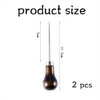 2 Pcs Wooden Handle with Gourd Shape Awl Tool Alloy,Leather