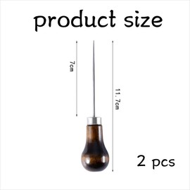 2 Pcs Wooden Handle with Gourd Shape Awl Tool Alloy,Leather Sewing Bradawl Tool,Professional Awl Tool Punch Sharp,Awl Tool for Leather Craft,Sewing Crafting,DIY Handmade Maker Tool