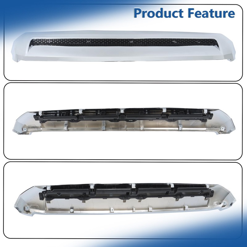 Silscvtt Front Upper Hood Bulge Molding Grille Trim Chrome Replacement