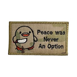 Peace was Never an Option Chick Meme Patch Multicam OCP - Funny Tactical Military Morale Embroidered Patch Hook Fastener Backing