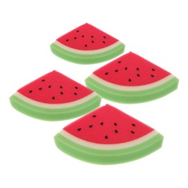 Baluue 4pcs Watermelon Shape Sand Remover Brush Lightweight Sponge Beach Sand Cleaning Tool for Vacation Travel Durable Compact for Feet Clothes and Gear