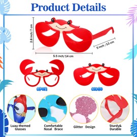 Xuhal 36 Pcs Luau Party Sunglasses Funny Hawaiian Glasses, Tropical Fun Sunglasses Beach Decorations Party Favors, Summer Beach Pool Themed Party Supplies for Kid Adult