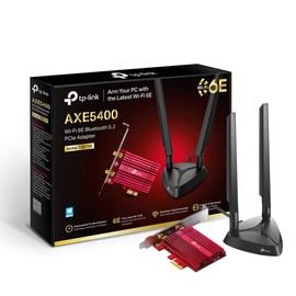 TP-Link AXE5400 Tri-Band Wi-Fi 6E Bluetooth 5.2 PCI Express Adapter with Two Antennas, Intel Wi-Fi 6E Chipset, Magnetized Antenna Base, Low-Profile Bracket Included, WPA 3 (Archer TXE75E)
