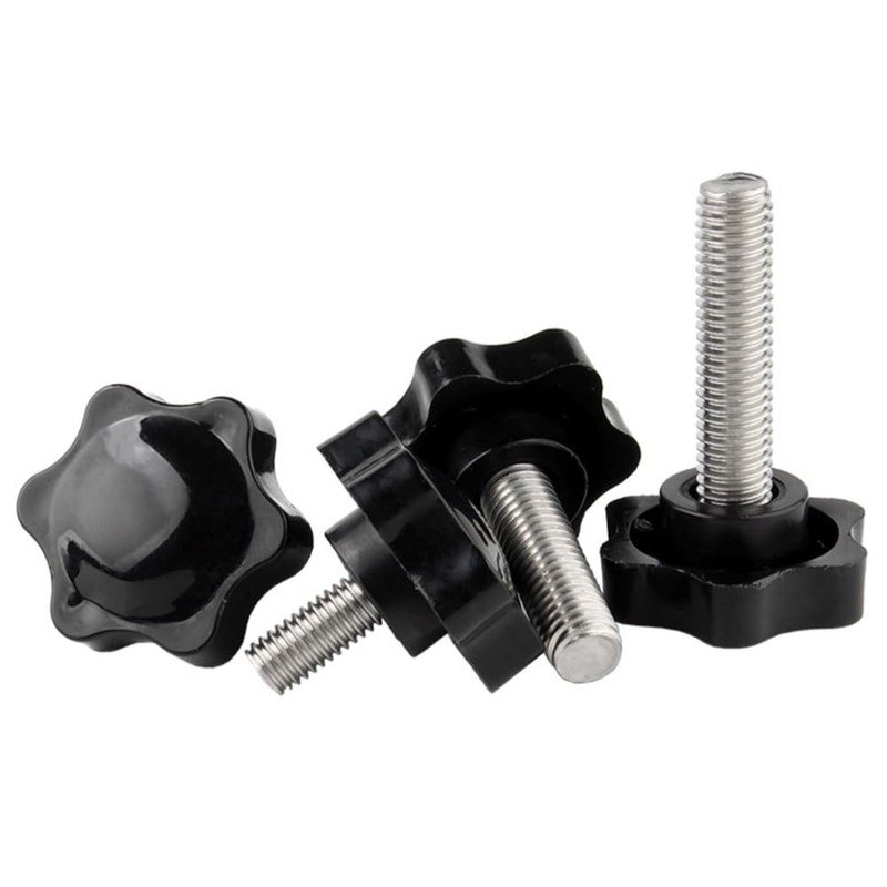 QIRUIRED 4Pcs M8 x 80mm Star Clamping Knob Grip Thumb
