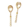Two's Company Keshi Mother of Pearl Server Set, 11-inches Height,