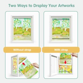 Hsypti Kids Art Frames, Kids Artwork Frames Changeable 8.5 x11 with Mat and 10 x12.5 Without Mat, Front Opening Holds 100 Drawings for Drawings, Artworks, Children Art Projects 2 Pack White