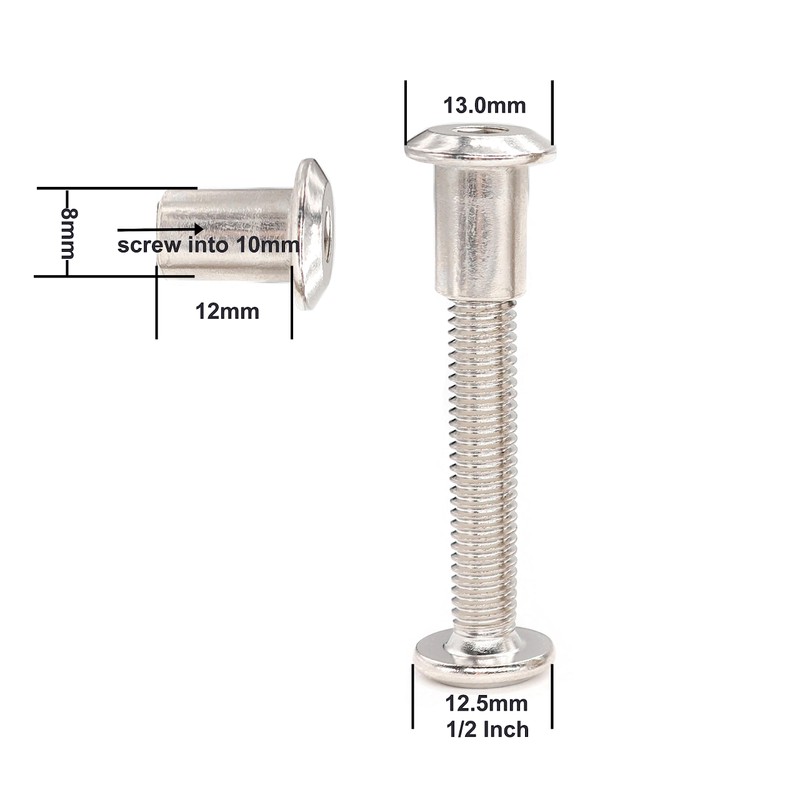 IKEA Billy Bookcase Connecting Hardware Screws, cSeao 12-Pack M6-1.0 x
