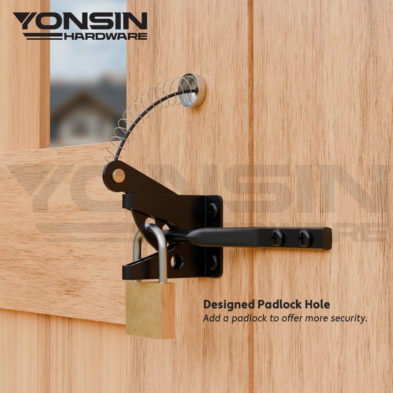 YONSIN 2 Sets Self Locking Fence Gate Latch with Spring