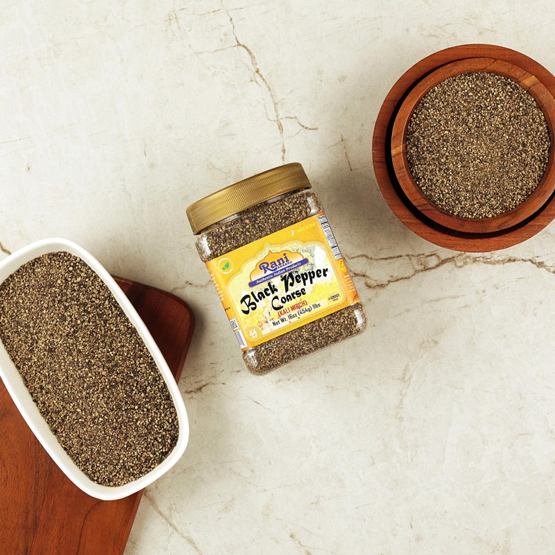 Rani Black Pepper Coarse Ground 28 Mesh (Table Grind) 16oz