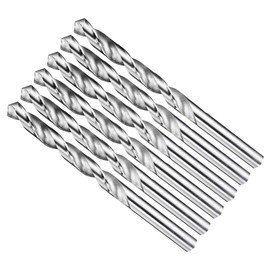 METALLIXITY 8.731mm Drill Bit (11/32") 6Pcs, 4241 High-Speed Steel Straight Shank Uncoated (Bright) 118° for Wood Plastic Iron Copper Aluminum Low Soft Metal