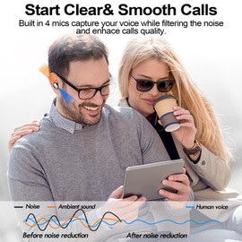 kurdene Wireless Earbuds Bluetooth 5.3 in Ear Buds Light Weight Headphones,Deep Bass Sound,Built in Mics Headset,Clear Calls Earphones for Sports Workout