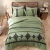 MAIREVE Embroidery Queen Size Comforter Sets, Light Olive Green Western