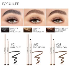FOCALLURE 2Pcs Liquid Eyebrow Pen, Long-Lasting Waterproof Eyebrow Pencil with Micro-Fork Tip Applicators, Durable Smudge-Proof Eyebrow Tatoo Pen, Microblading Eyebrow Precision Pen, Natural Hair-Like Makeup and Stays On All Day, Soft Brown