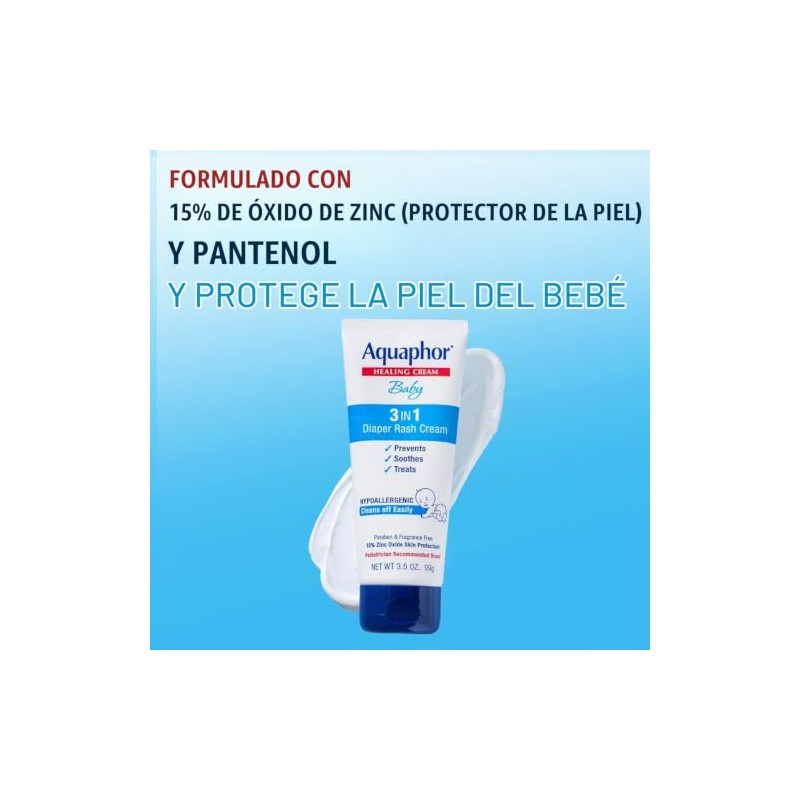 Crema para sarpullido del pañal Aquaphor Tamaño H 3.5 oz