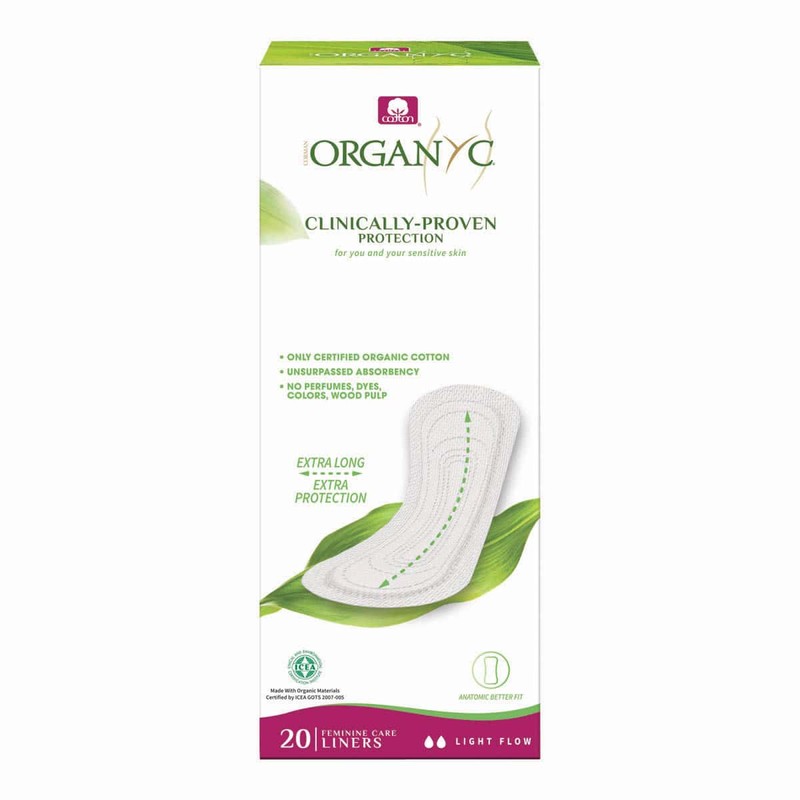 Organyc Panty Liners - Light Extra Long, 20 Pads