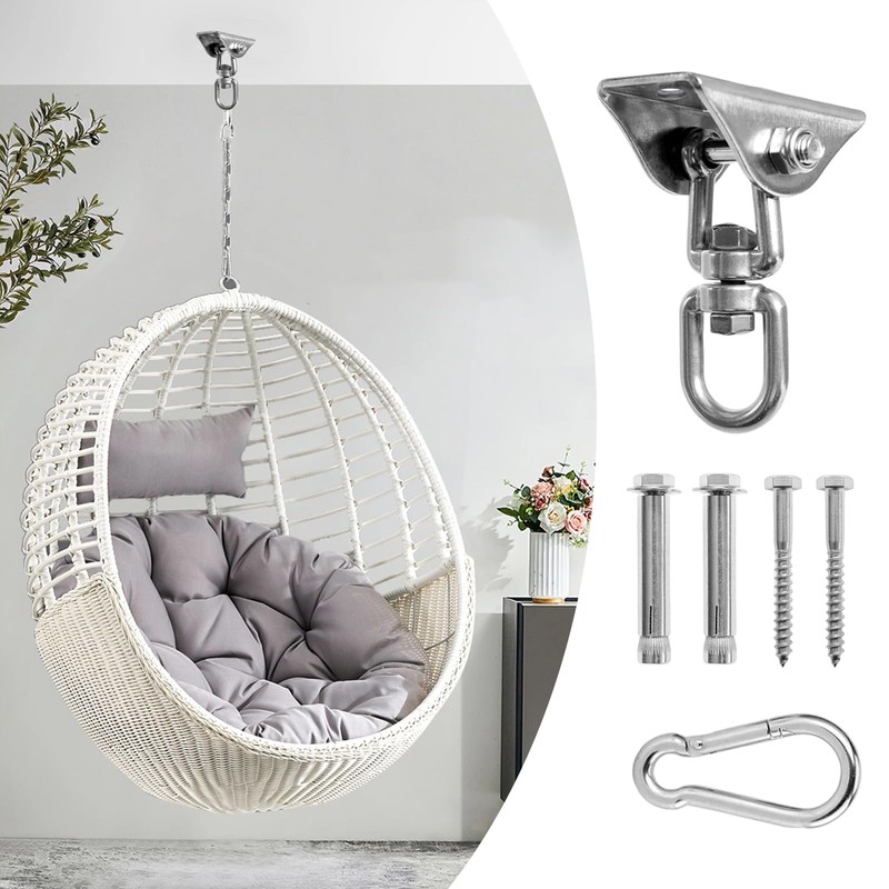 Lunyloer Heavy Duty Swing Hangers 360° Swivel Hooks with Screws,