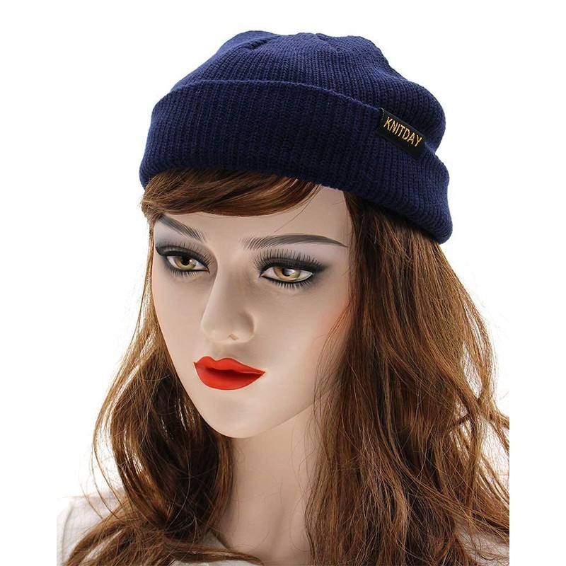 KNITDAY - Gorro corto de punto de pesca con diseño