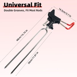 Sgehai Set of 2 rod holders, fishing rod holder, rod holder, 360° adjustable, stainless steel rod holder, robust, stable and durable