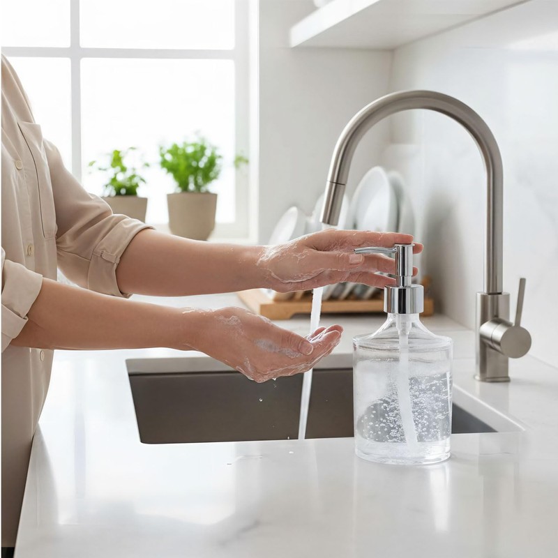 Clear Acrylic Soap Dispensers Set with Rust Proof Pumps and