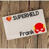 Personalisiertes Frühstücksbrettchen Superheld-Flash | Vesperbrett für Kinder mit Namen |