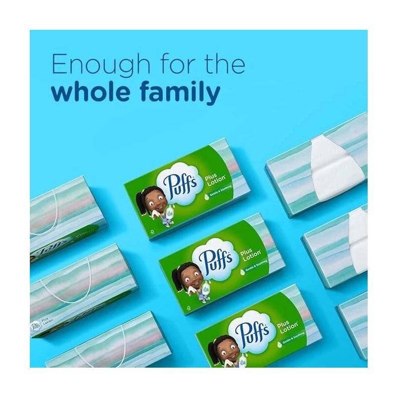 Puffs Plus Lotion Facial Tissues - 8 Boxes Allergies and