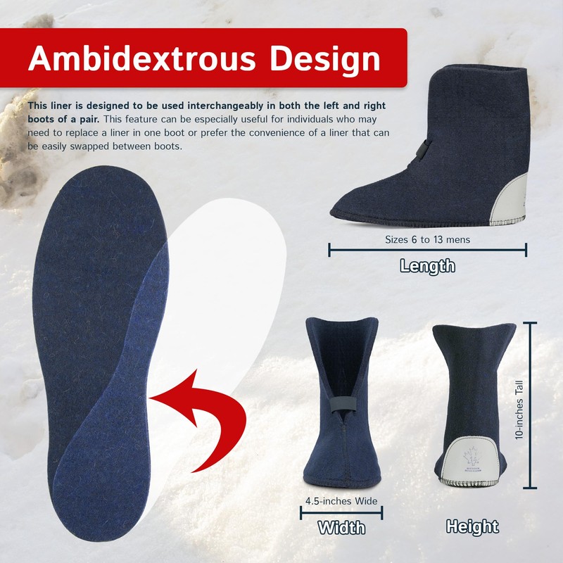 The Felt Store Wool Boot Liners for Men and Women