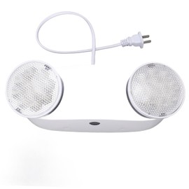 Luz de Emergencia LED, Accesorios de Iluminación de Emergencia Comerciales Ajustables de Dos Cabezales con Batería de Respaldo, Enchufe Estadounidense de 85-265V