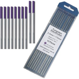 HITBOX TIG Tungsten, TIG Welding Tungsten Electrode Blue 2% Lanthanated 10-Pack 3/32"x 7" (WL20/EWLa-2)