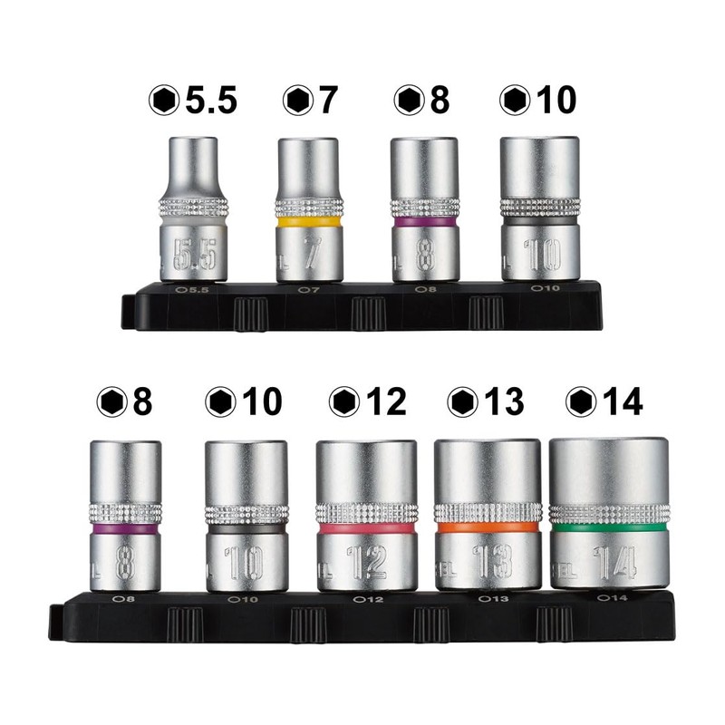 Vessel TD-BS16 Bit Set, 9-piece Socket, Socket H5, H5.5, H6,