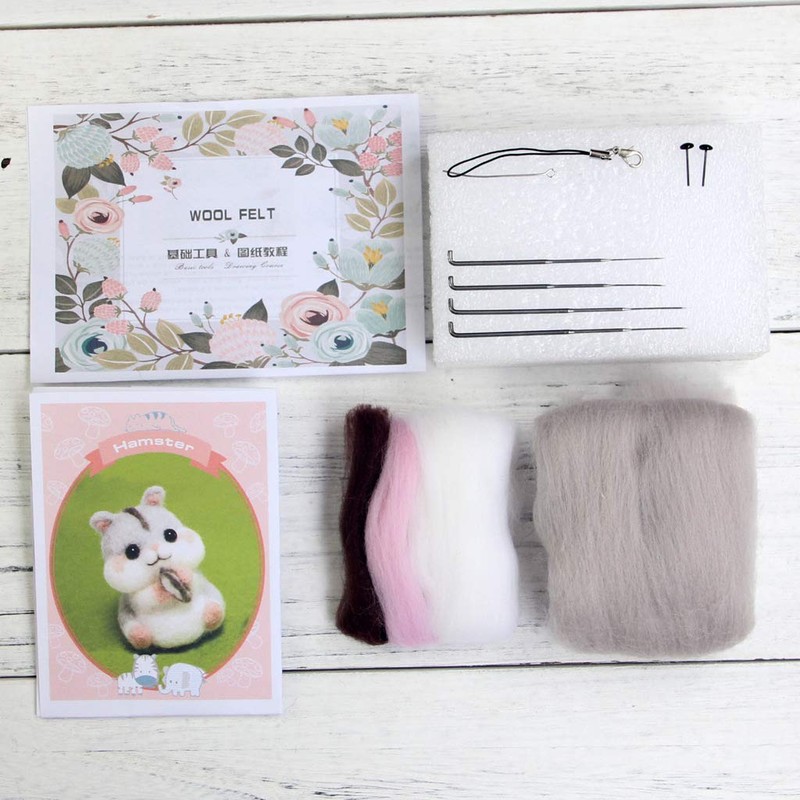 TopHomer Wool Felt Material Production Package DIY Cute Hand Spinning