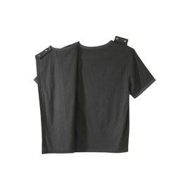 Silvert's Adaptive Clothing & Footwear Men's Open Back Colorblock T-Shirt - Black & Charcoal Heather 2XL