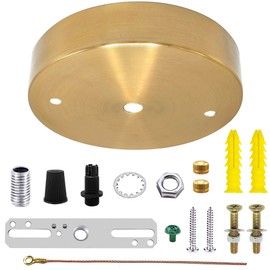 ECUDIS Pendant Light Canopy Kit, 4.7 Inches Ceiling Light Fixture Cover Plate with Mounting Hardware for Chandelier, Lighting Canopy (Gold)