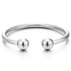 COOLSTEELANDBEYOND Elastic Adjustable Stainless Steel Ball Cuff Bangle Bracelet for