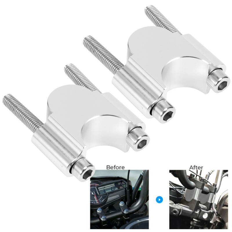 7/8in 30mm Handlebar Risers Clamp Bars Kit Universal Parts for