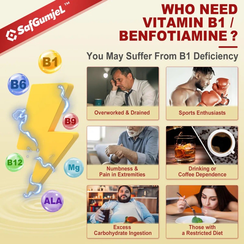 Safgumjel Gomitas Vitamina B1 Benfotiamina 60 Gummies