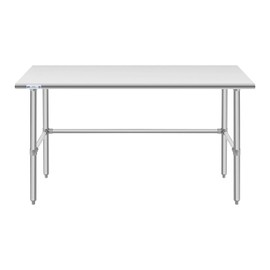 Hally Open Base Stainless Steel Table 24 x 60 Inches, NSF Commercial Heavy Duty Prep & Work Table with Galvanized Legs for Restaurant, Home and Hotel
