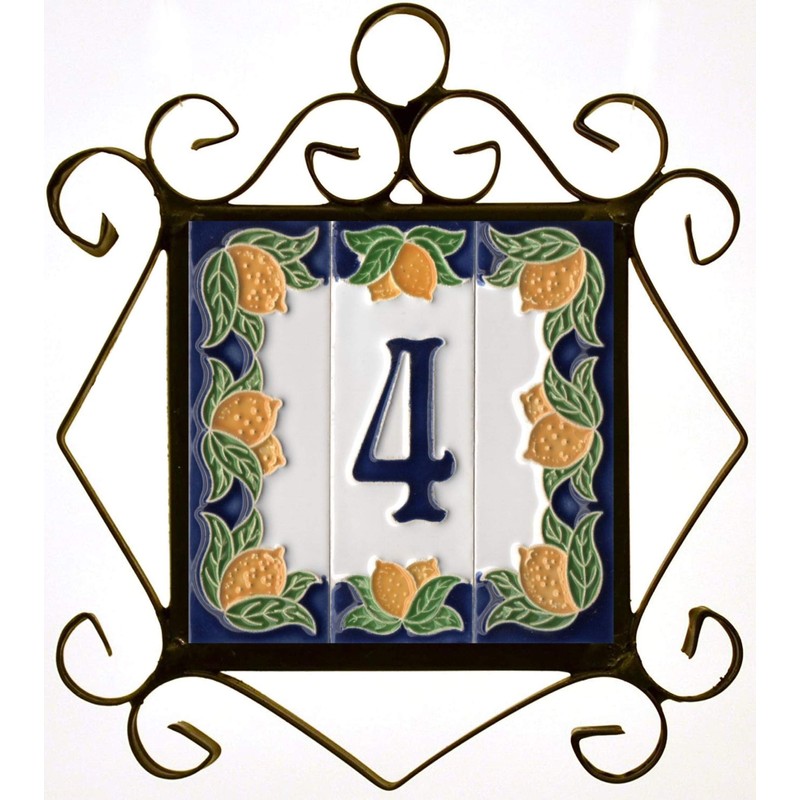 Italian Ceramic Numbers & Letters - Lemon Design - Tile