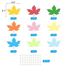 PATIKIL Maple Cutouts, 45 Pack Paper Leaves, Colorful Leaf Cutout for Classroom Decoration DIY Craft Project, Assorted Color