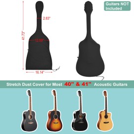 TXEsign Dust Cover Compatible with Most 40'' and 41'' Acoustic Guitars, Stretch Dust Case Acoustic Guitar Protective Cover Soft Sleeve with Drawstring Strap