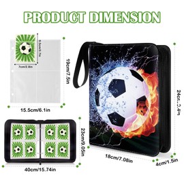 Scrapbook Football Cards – 400 Cards Trading Cards Album 4 Pockets 50 Pages Collector Folder Football Cards Scrapbook Double-Sided Page Protection Folder Book Cards Binder