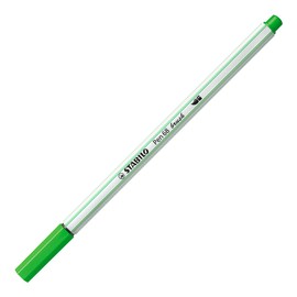 Premium Fibre-Tip Pen with Brush Tip - STABILO Pen 68 brush - Pack of 1 - Leaf Green
