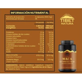 Maca con Pimienta Negra Cápsulas Tibet Natura Suplemento Nutricional