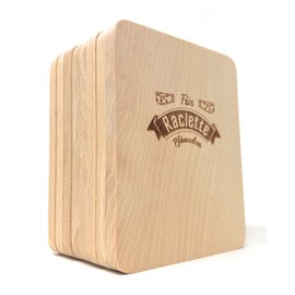 Set of 8 Raclette Coasters with Engraving, “Für Raclette” (German Language)