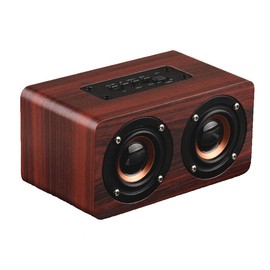 FixtureDisplays 10W Bluetooth Speaker Super Bass Loud Wood Audio Wireless Speakers Subwoofer