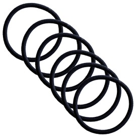 Craft Shop CLAN Japanese Hair Rubber Thick Set of 6 (4.3 mm) Thick (Black)