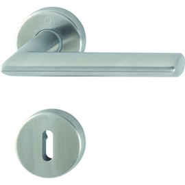Hoppe Door Handle Set with Rosette BB Deadlock Stainless Steel Matt, 3080747